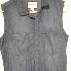 Forever 21 denim jeans jumpsuit romper overalls